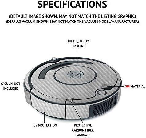 עורות אדירים עור אדיסקינס עור סיבי פחמן תואם ל- iRobot Roomba S9 ואקום - עור שחור | גימור סיבי פחמן